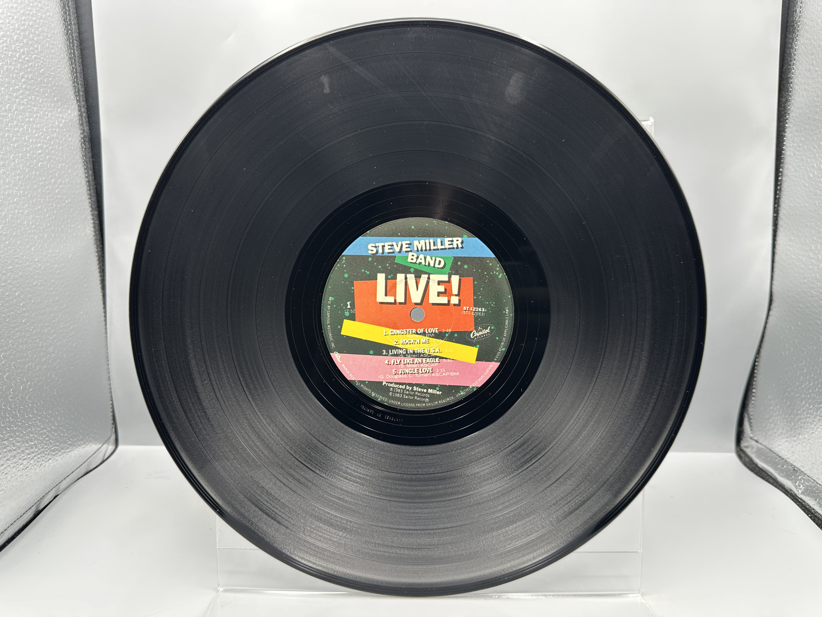 Steve Miller (2 LP Lot): Steve Miller Band Live! (1983); and Abracadabra (1982)