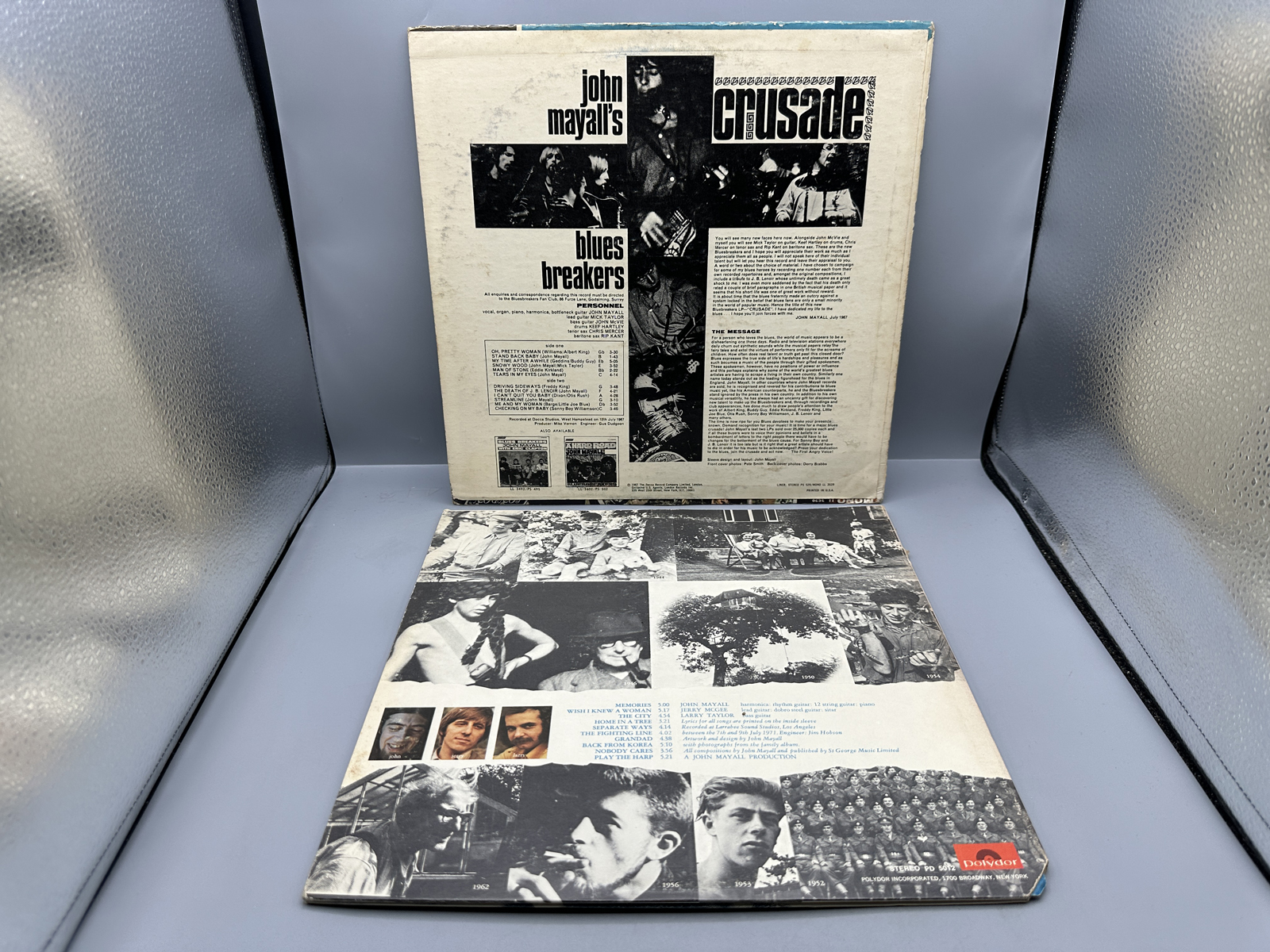 John Mayall (2 LP Lot): John Mayall's Blues Breakers Crusade (1968), Terre Haute pressing, cover shows wear; and Memories (1971), gatefold