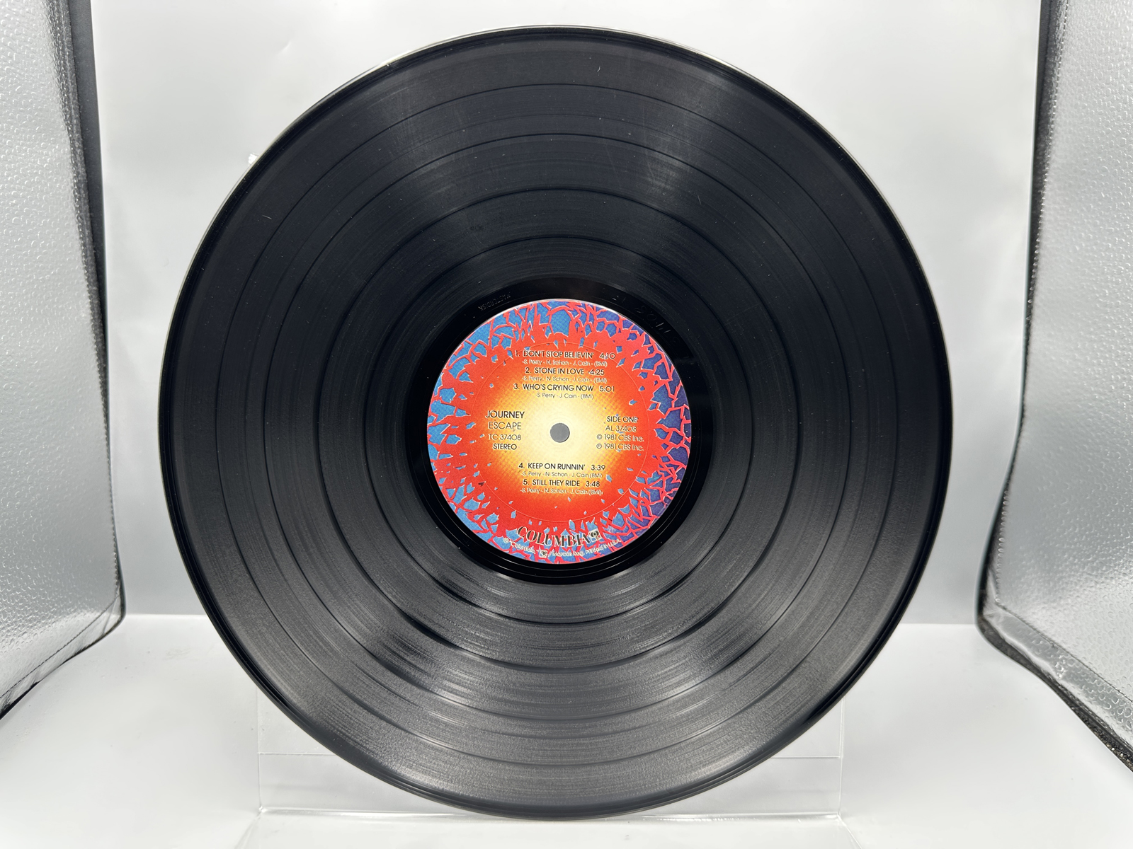 Journey (2 LP Lot): Escape (1981), embossed cover; and Frontiers (1983)