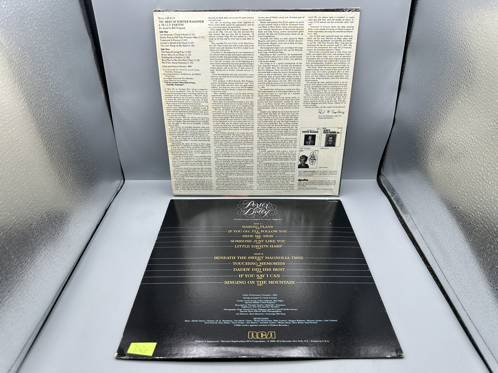 Porter Wagoner & Dolly Parton (2 LP Lot): The Best Of Porter Wagoner & Dolly Parton (1971), in original shrinkwrap with price sticker; and P