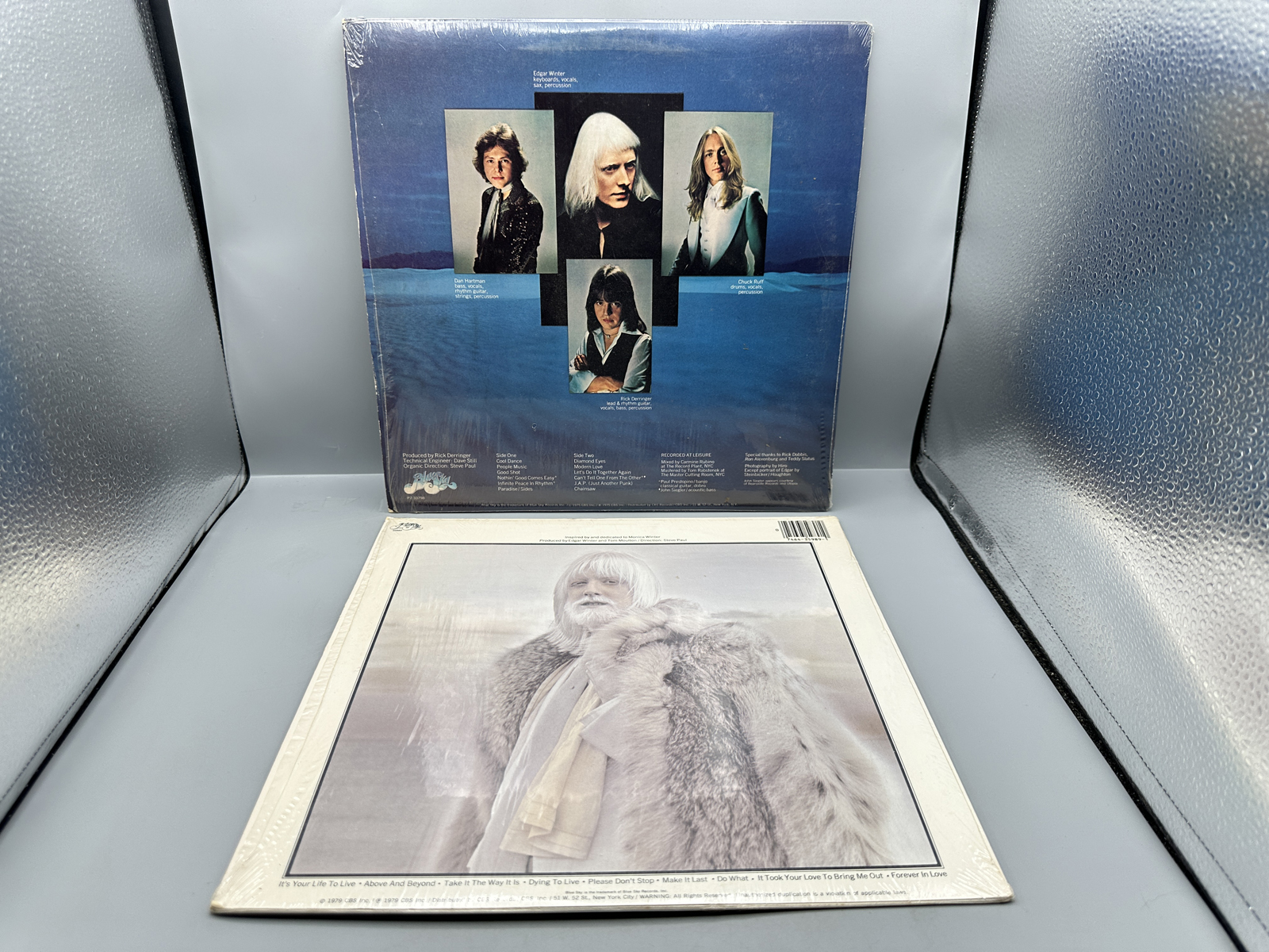 Edgar Winter (2 LP Lot): The Edgar Winter Group With Rick Derringer (1975); and The Edgar Winter Album (1979). Both LPs in original shrinkwr