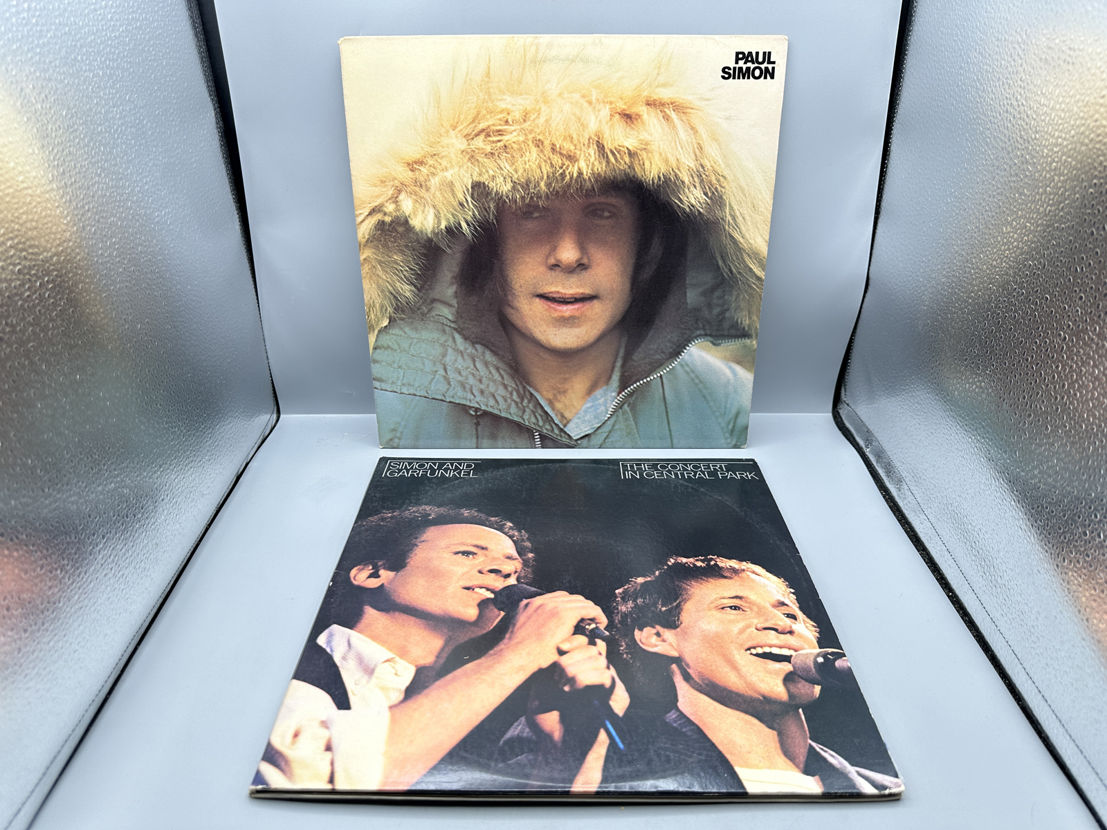 Paul Simon (2 LP Lot): Self-titled (1972); and Simon and Garfunkel: The Concert In Central Park (1982), gatefold, 2 LPs