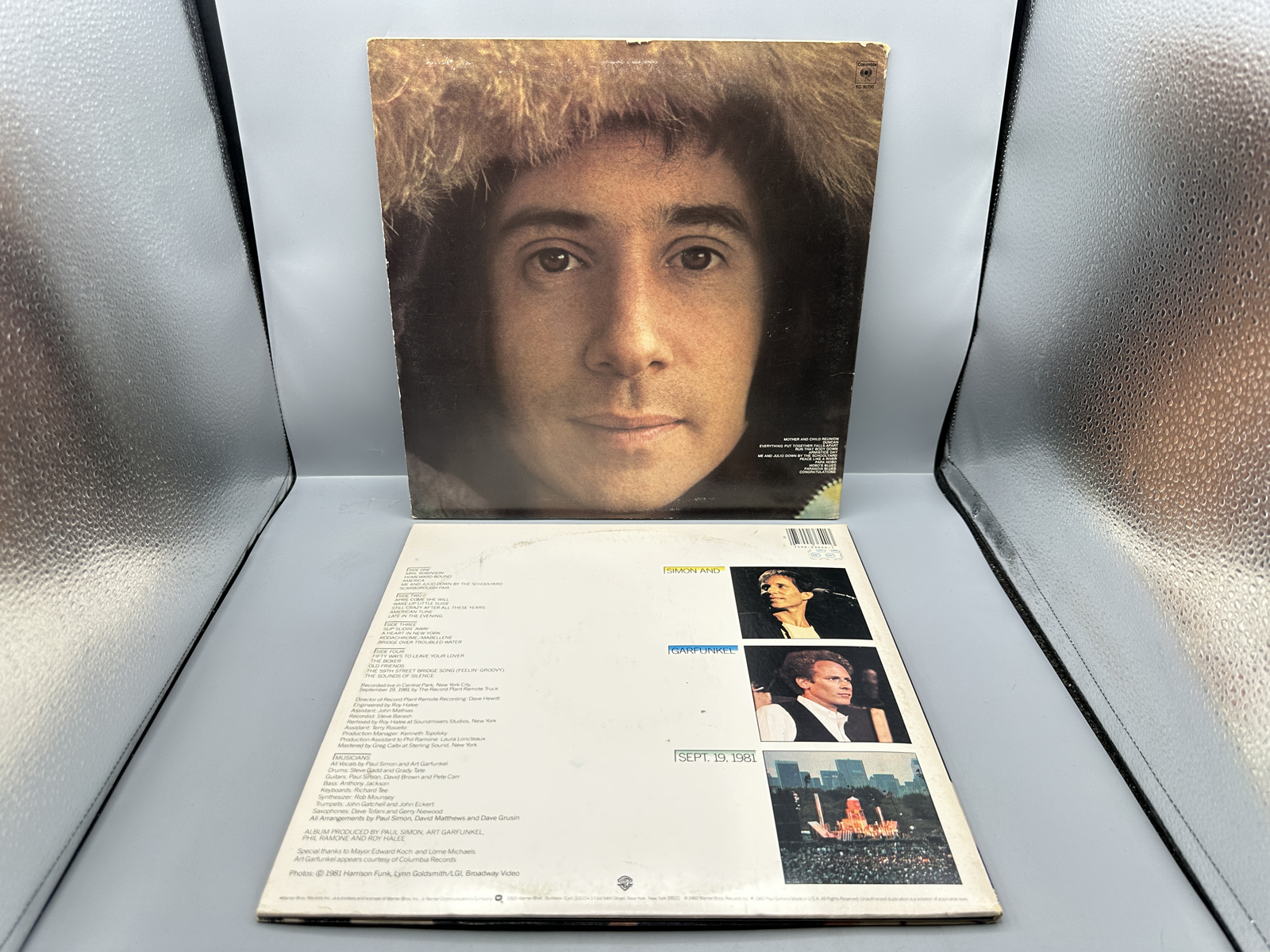 Paul Simon (2 LP Lot): Self-titled (1972); and Simon and Garfunkel: The Concert In Central Park (1982), gatefold, 2 LPs