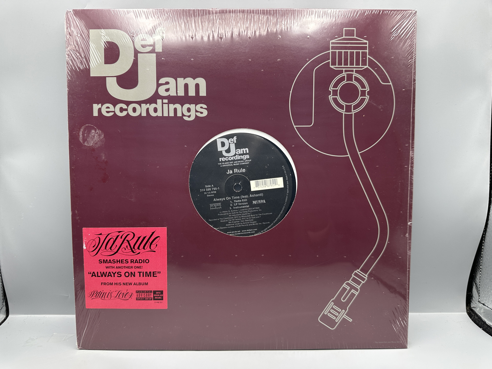 SEALED - Ja Rule (3 Record Lot): Always On Time (2001); Livin' It Up (2001); and I Cry (2001). All are SEALED, 12-inch 33 1/3 rpm singles.