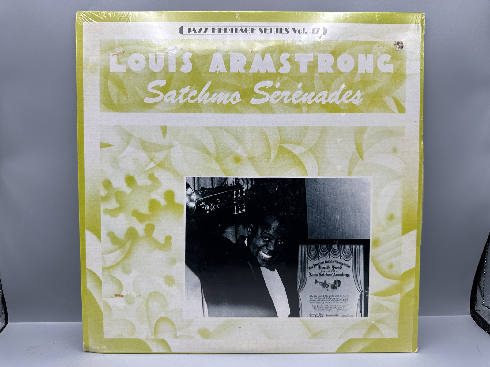 SEALED - Louis Armstrong (2 LP Lot): Back in New York - 1935 (1980); and Satchmo Serenades (1980), promo hole in cover. Both LPs are SEALED