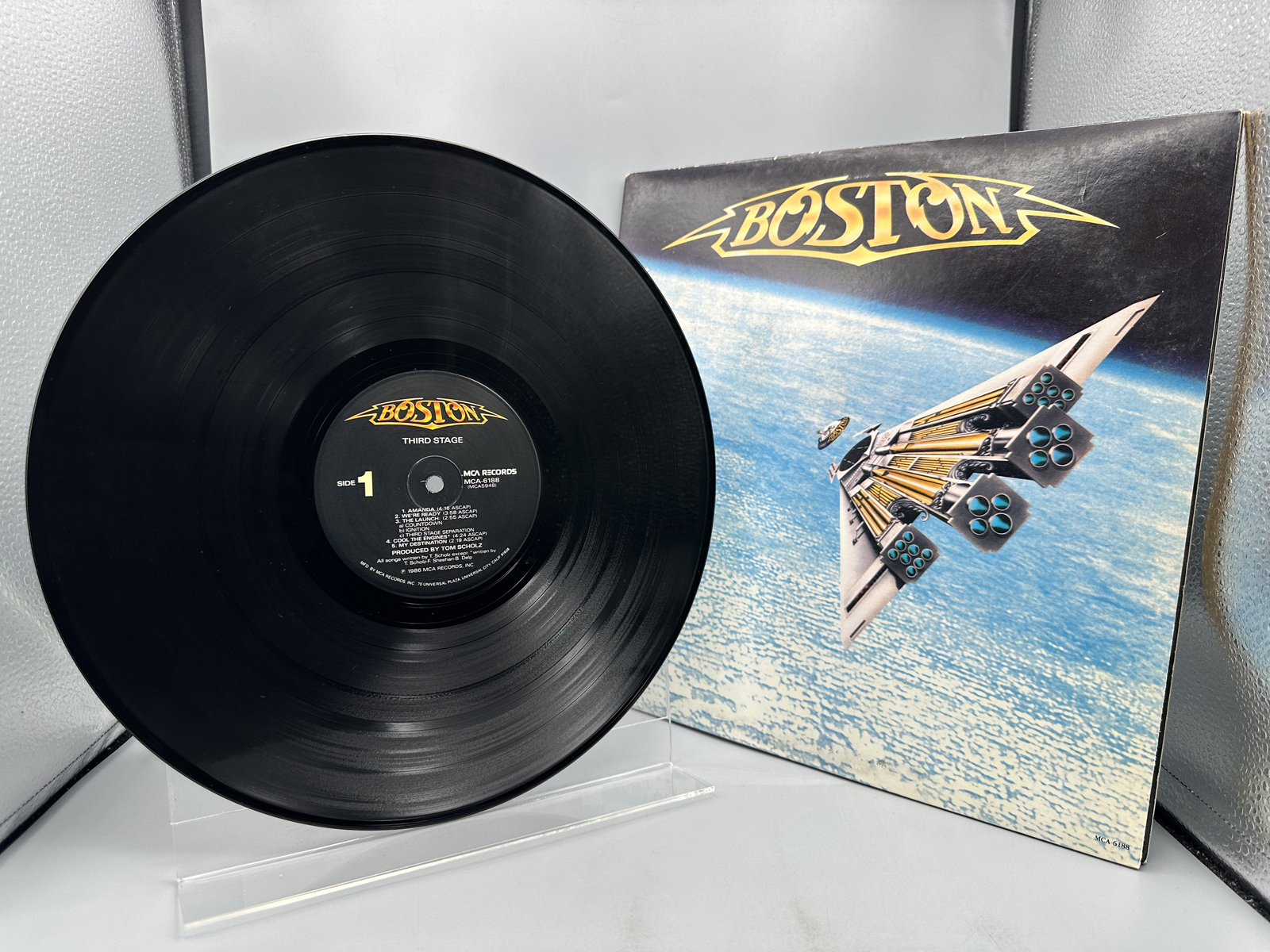 Boston: Third Stage (1986), gatefold, promo stamp on back cover