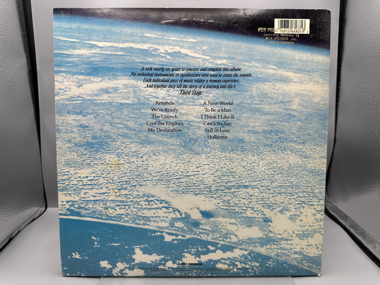 Boston: Third Stage (1986), gatefold, promo stamp on back cover
