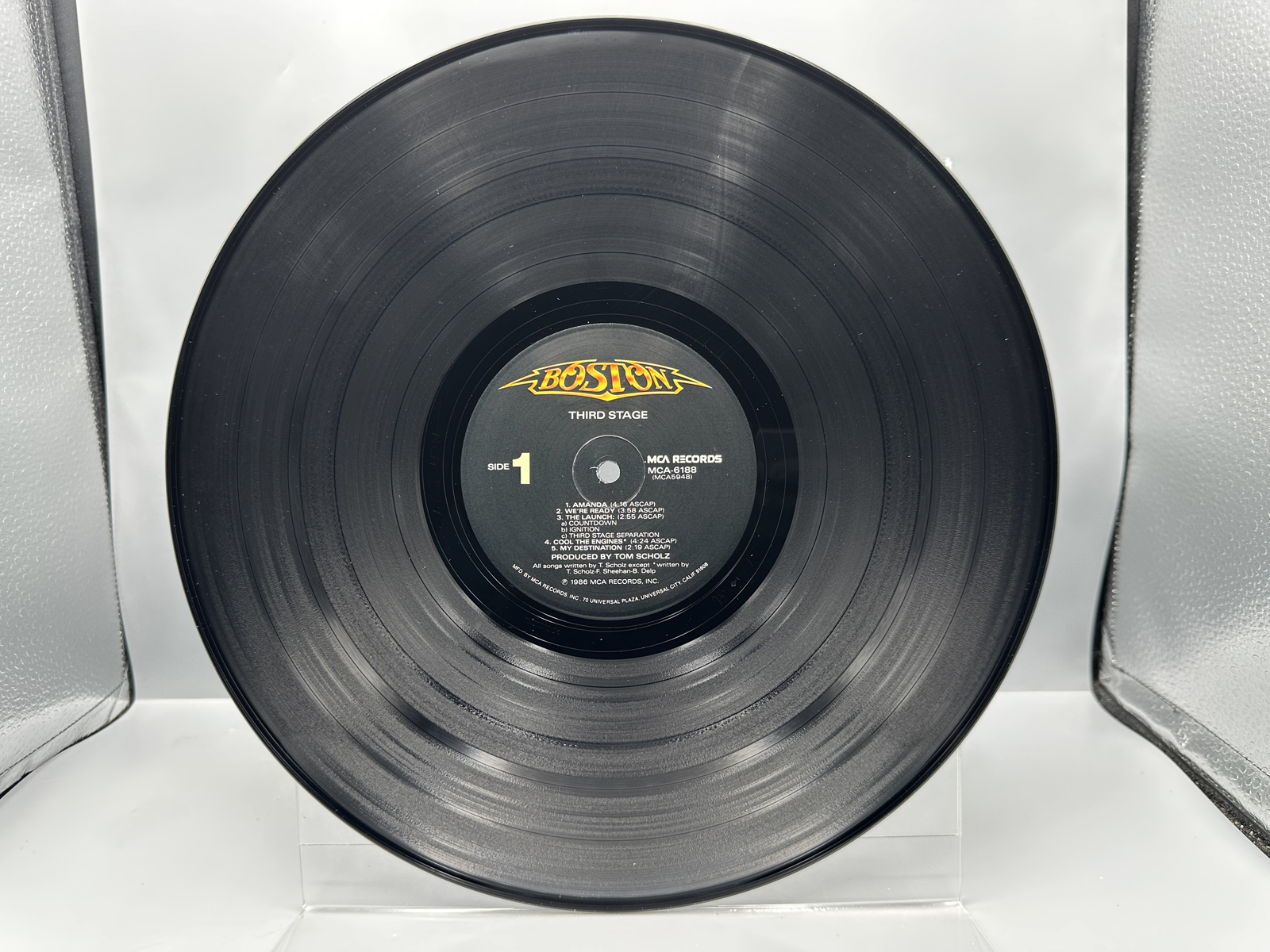 Boston: Third Stage (1986), gatefold, promo stamp on back cover