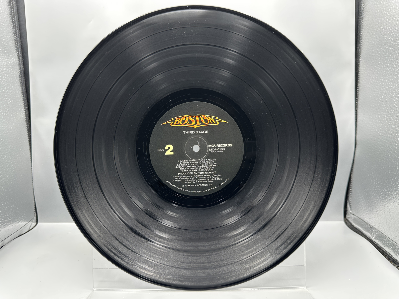 Boston: Third Stage (1986), gatefold, promo stamp on back cover