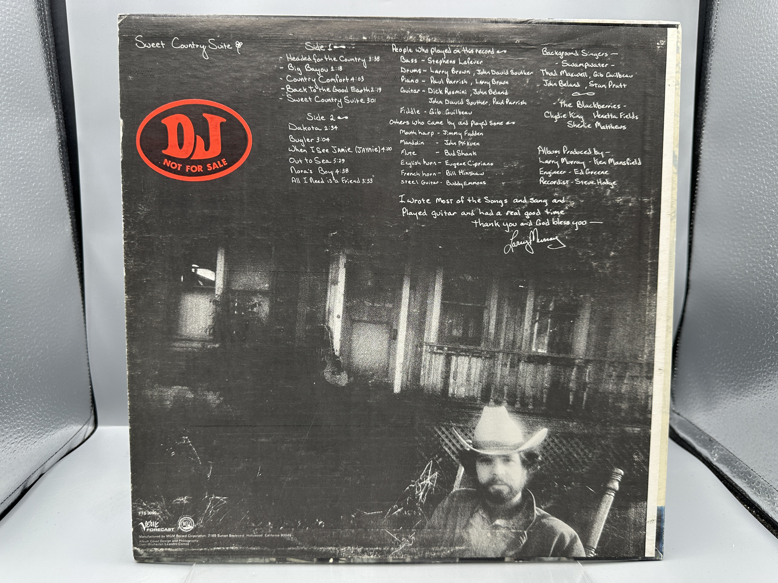 Larry Murray: Sweet Country Suite (1971), white promo Verve Forecast label, promo sticker on back cover