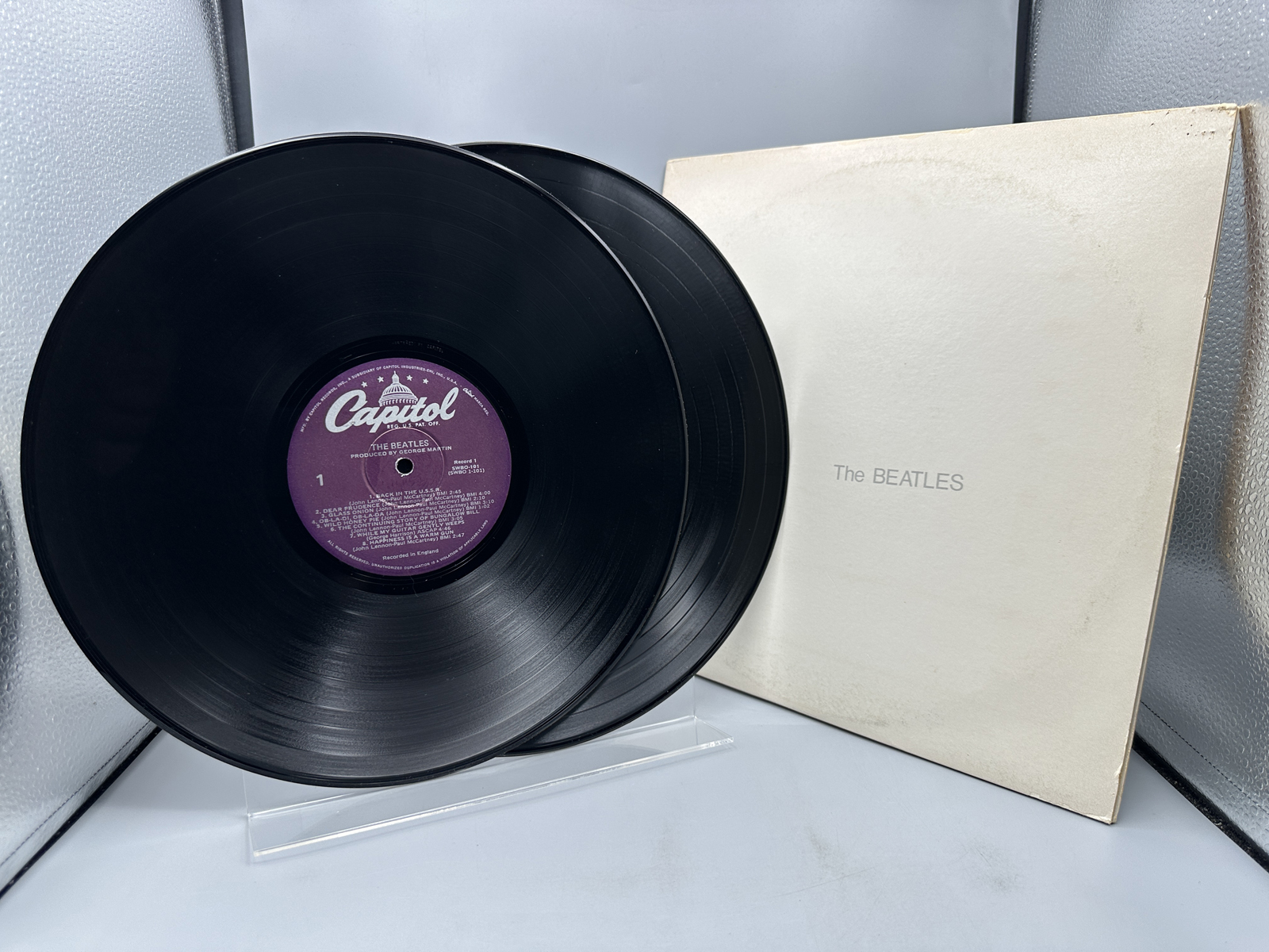 The Beatles: The Beatles - White Album (1978), reissue, gatefold, 2 LPs, includes poster and uncut photo sheet of the Fab Four