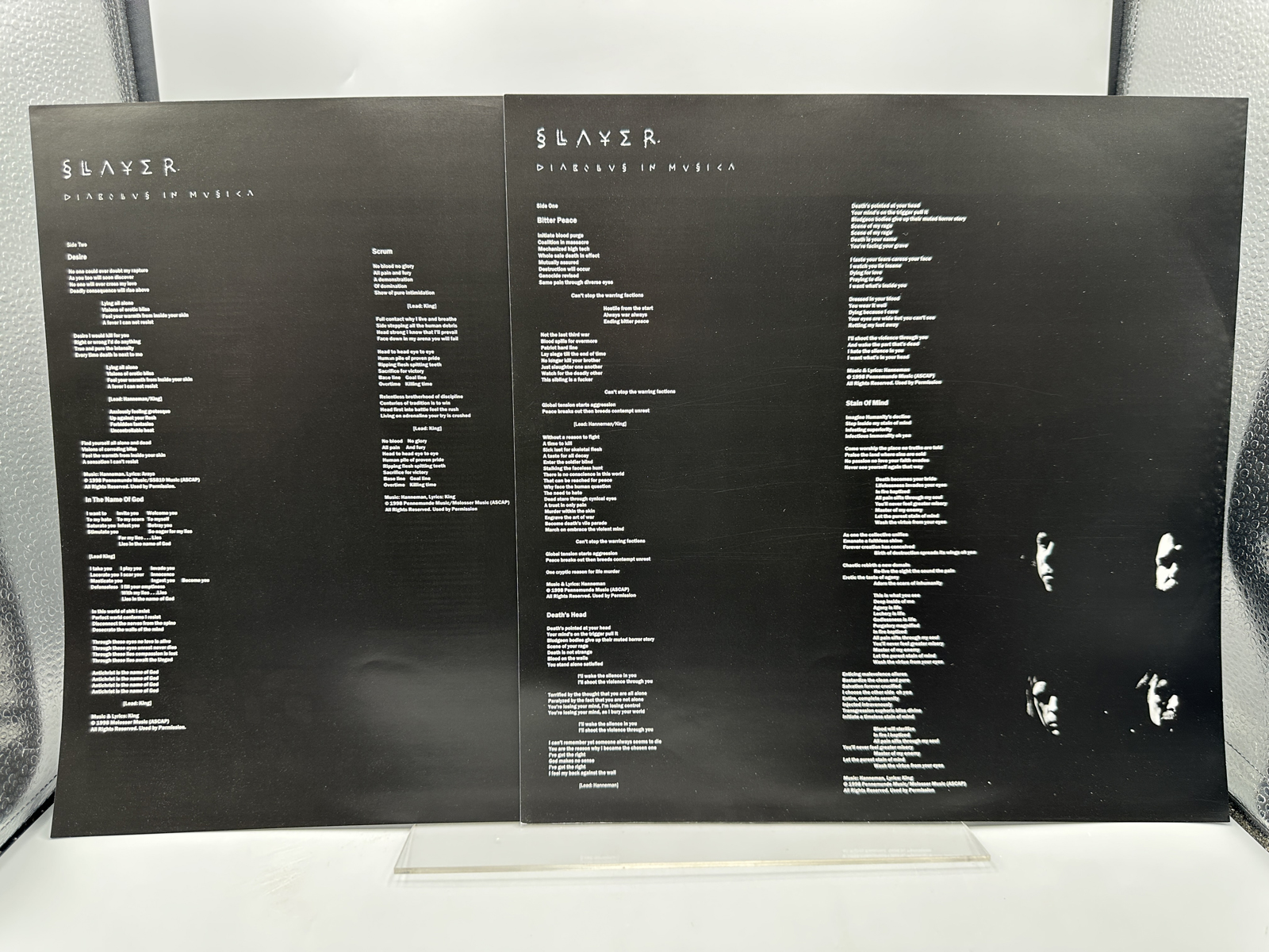 Slayer: Diabolus In Musica (2023), remastered reissue, 180g vinyl, includes lyric sheets