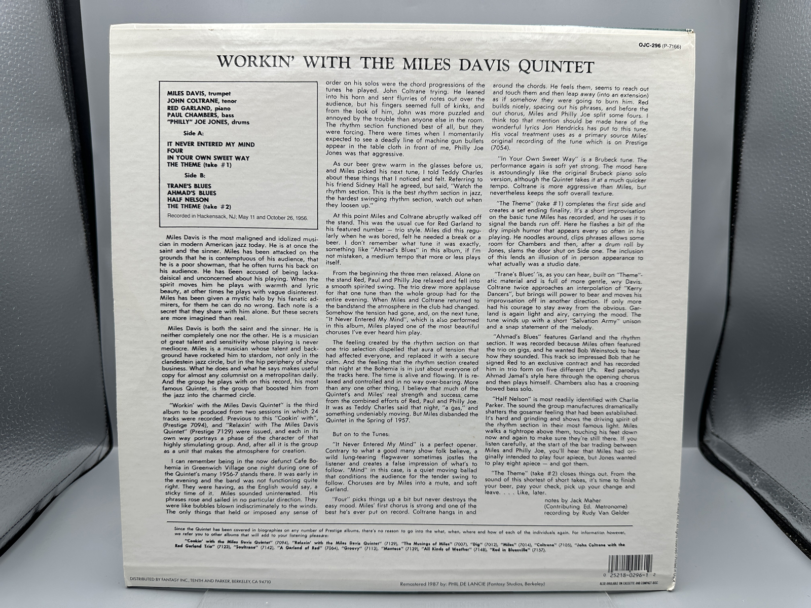Miles Davis: Workin' With The Miles Davis Quintet (1987), remastered reissue