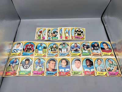 Lot of (50) 1970 Topps Football Cards W/ Stars - Varying Conditions