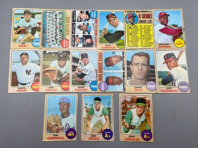 Lot of (15) 1968 Topps Baseball Cards W/ Stars - Varying Conditions