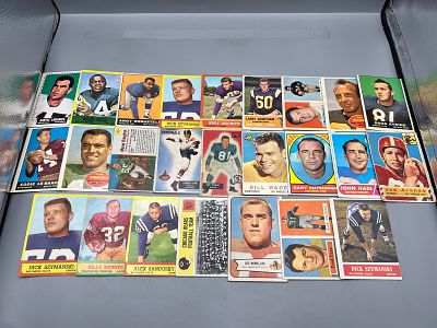 Lot of (25) 1950s & 60s Football Cards W/ Stars - Varying Conditions
