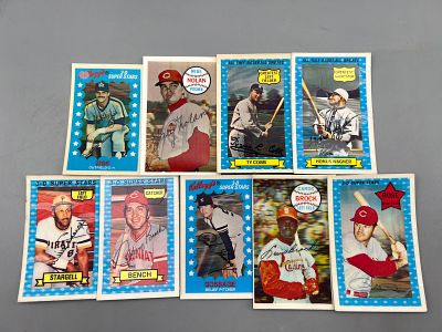 Lot of (9) 1970s & 80s Kelloggs Baseball Star Player Cards - Varying Conditions - 1971 Pete Rose