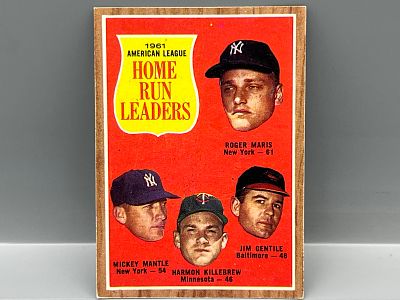1962 Topps AL Home Run Leaders Maris/Mantle/Gentile/Killebrew #53