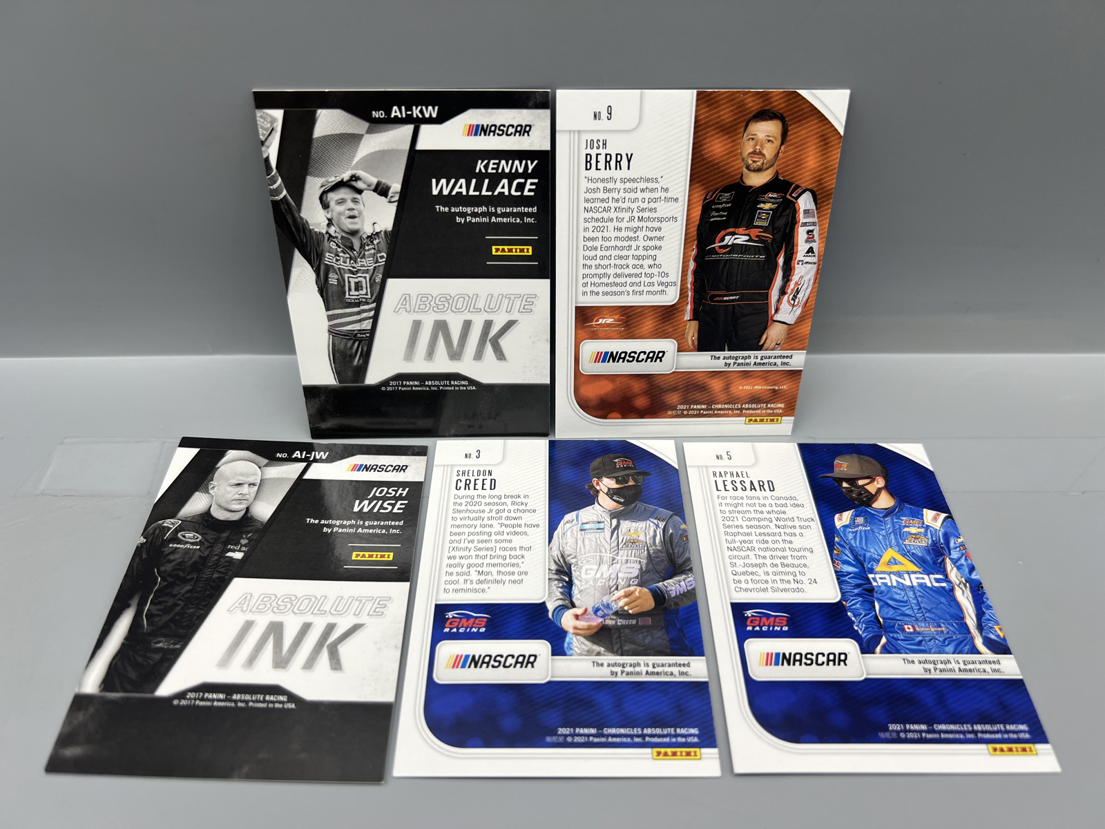 (5) Nascar Racing Pack Pulled Auto Cards - Kenny Wallace