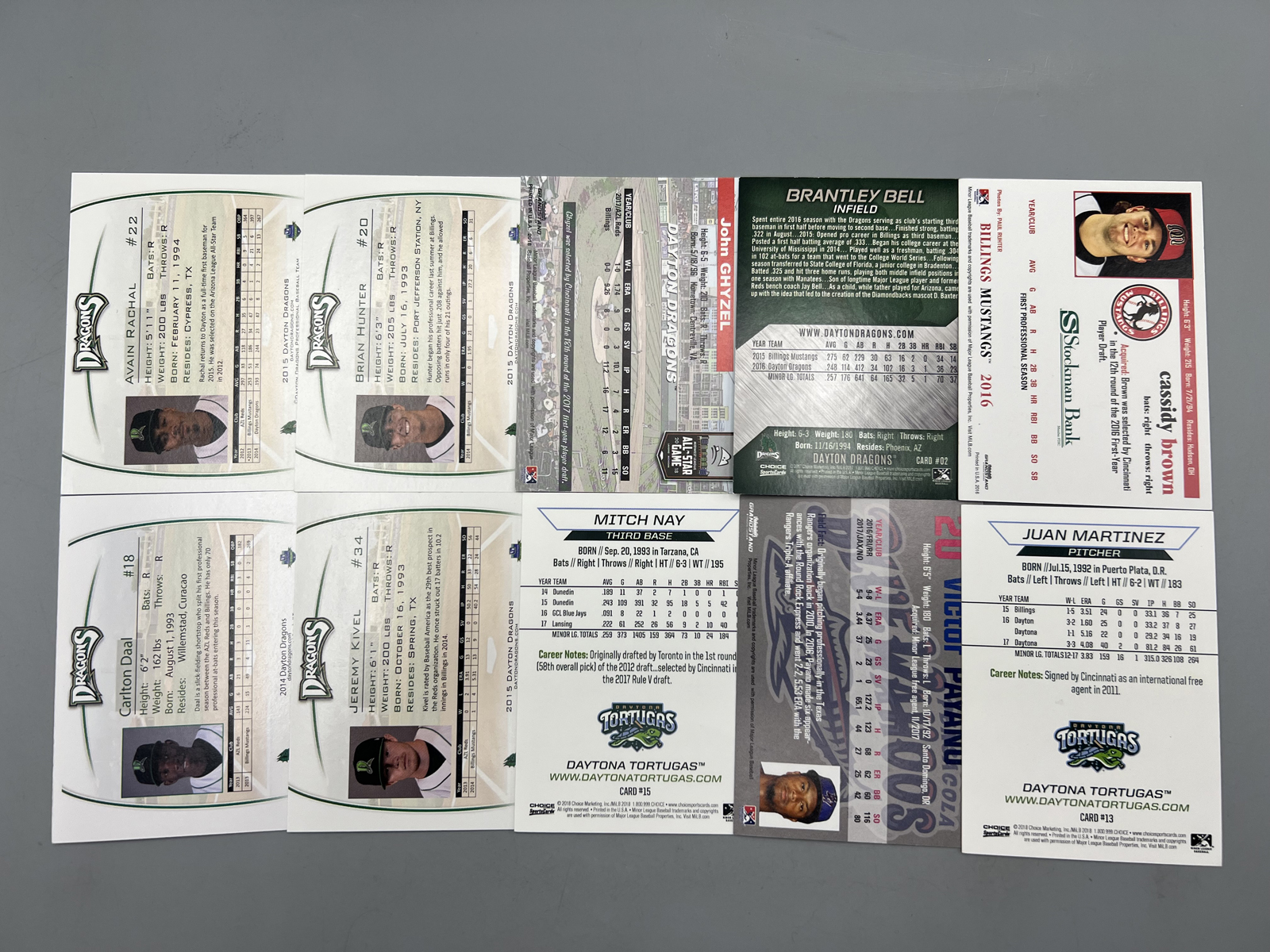 (10) Minor League Baseball In Person Auto Cards - No COAs