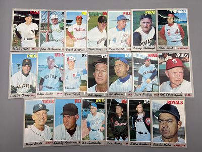 (20) 1970 Topps Baseball Managers Cards W/ Hall of Famers - Varying Conditions