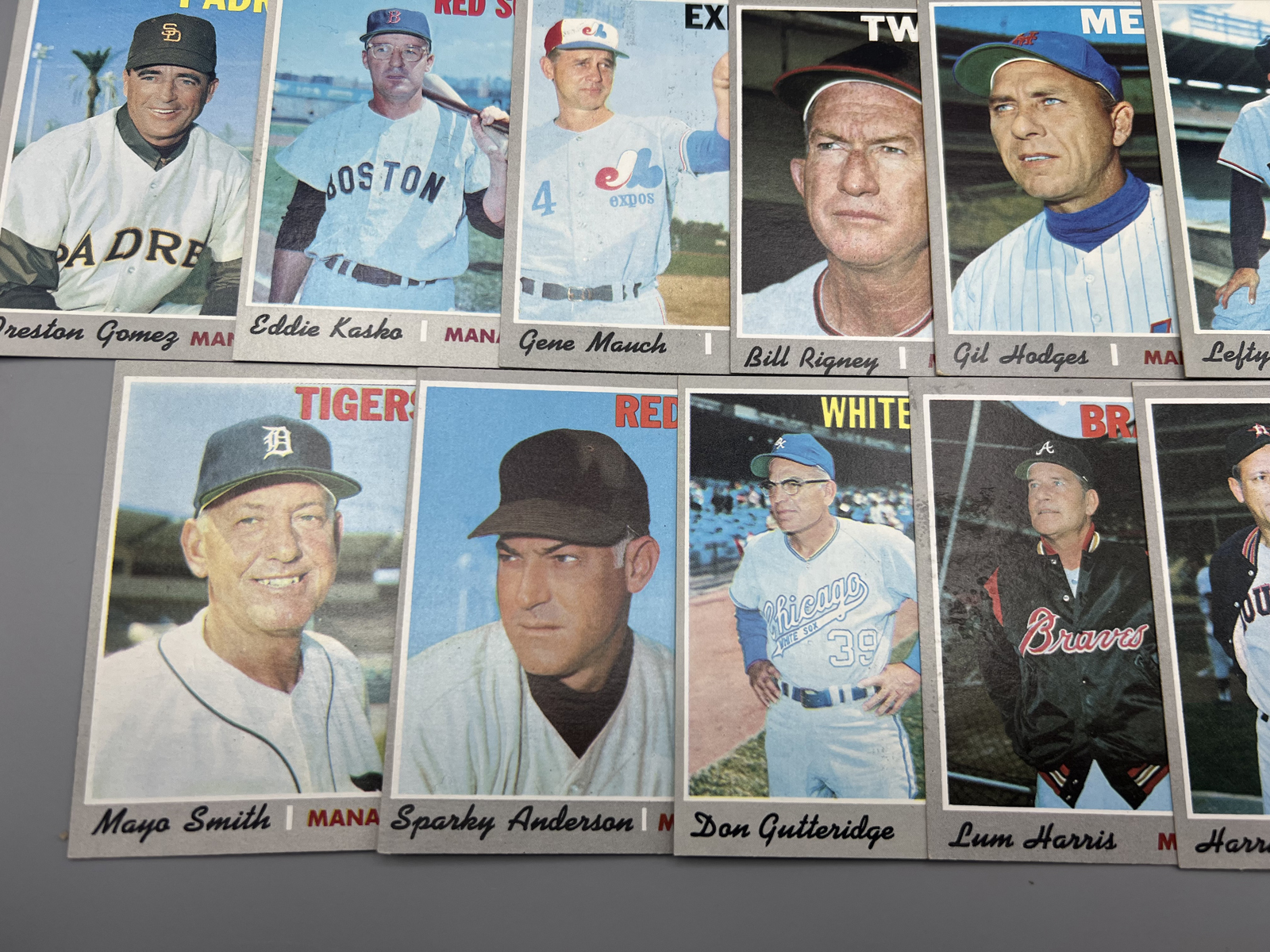 (20) 1970 Topps Baseball Managers Cards W/ Hall of Famers - Varying Conditions