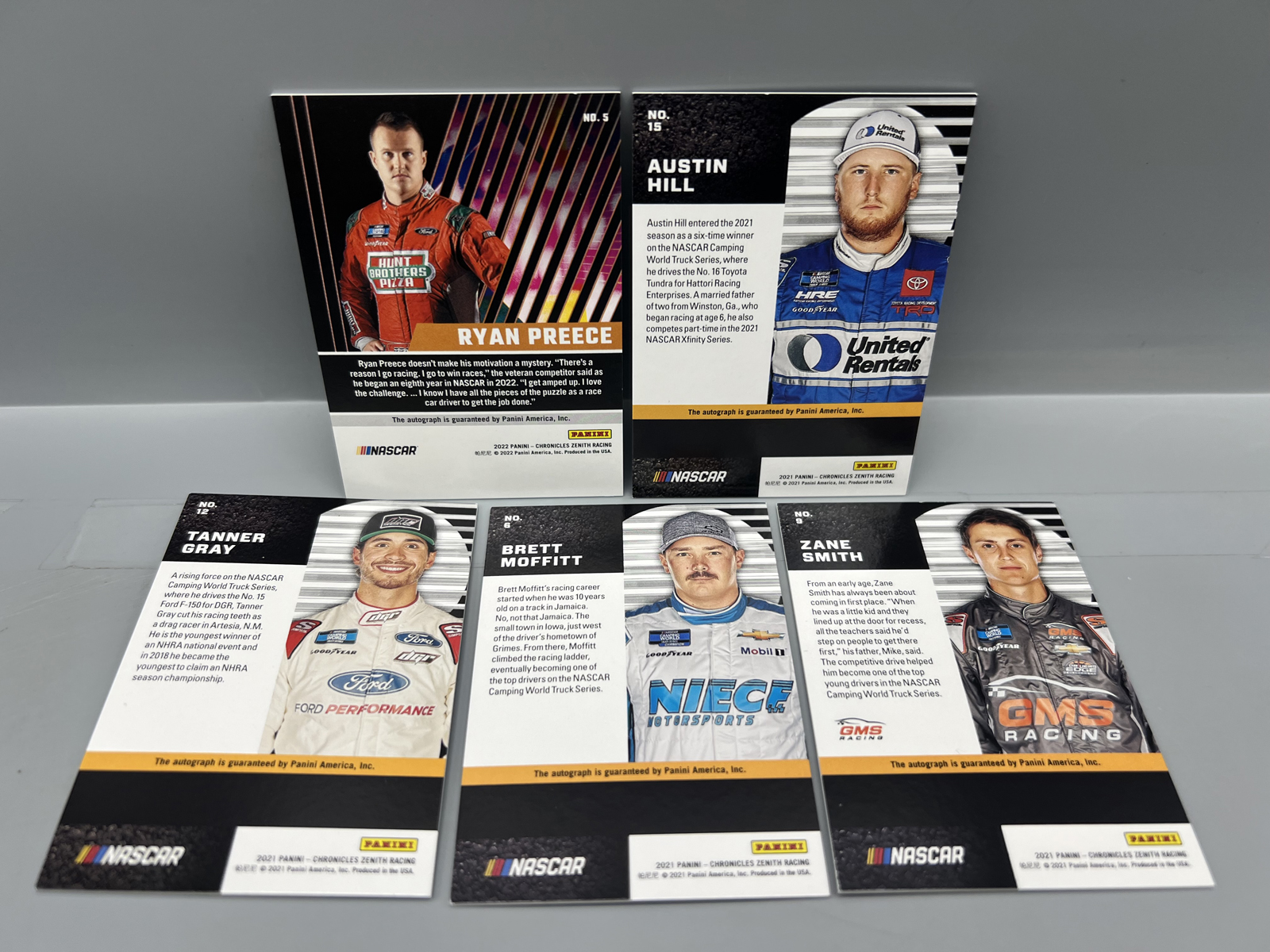 (5) Nascar Racing Pack Pulled Auto Cards