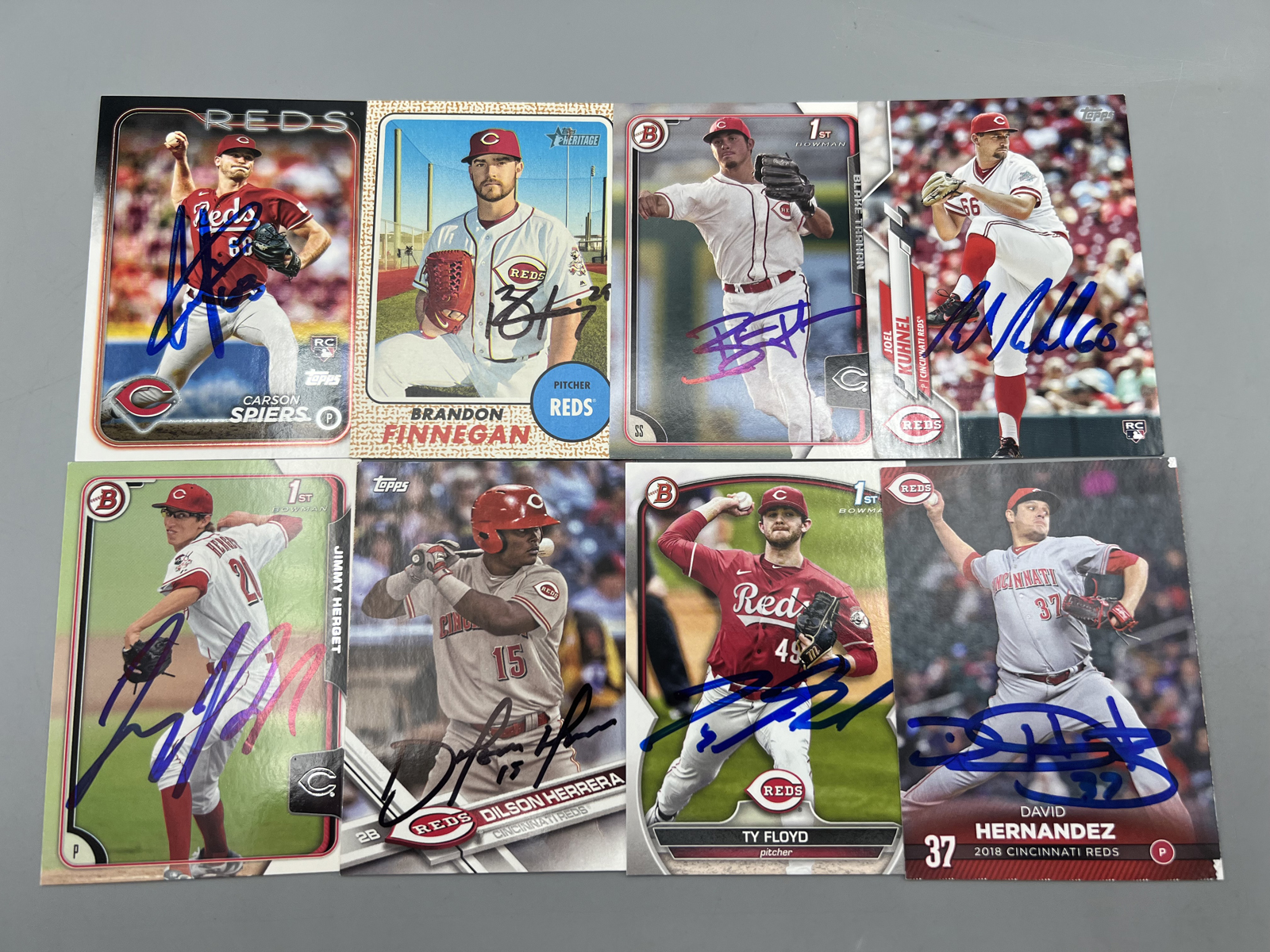 (8) Cincinnati Reds Baseball In Person Auto Cards - No COAs