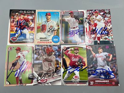 (8) Cincinnati Reds Baseball In Person Auto Cards - No COAs