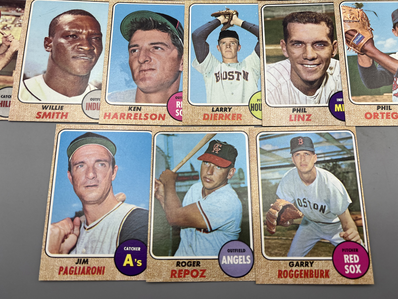 (15) 1968 Topps Baseball High Number Cards - Varying Conditions