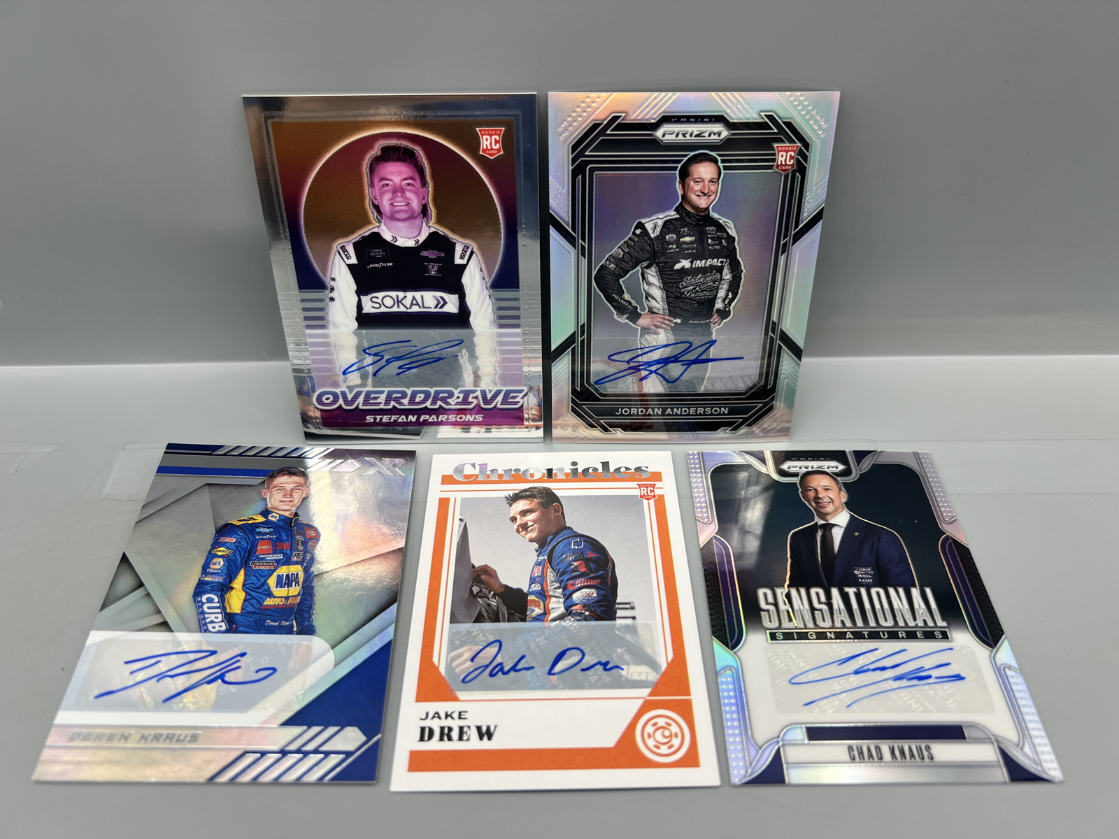(5) Nascar Racing Pack Pulled Auto Cards