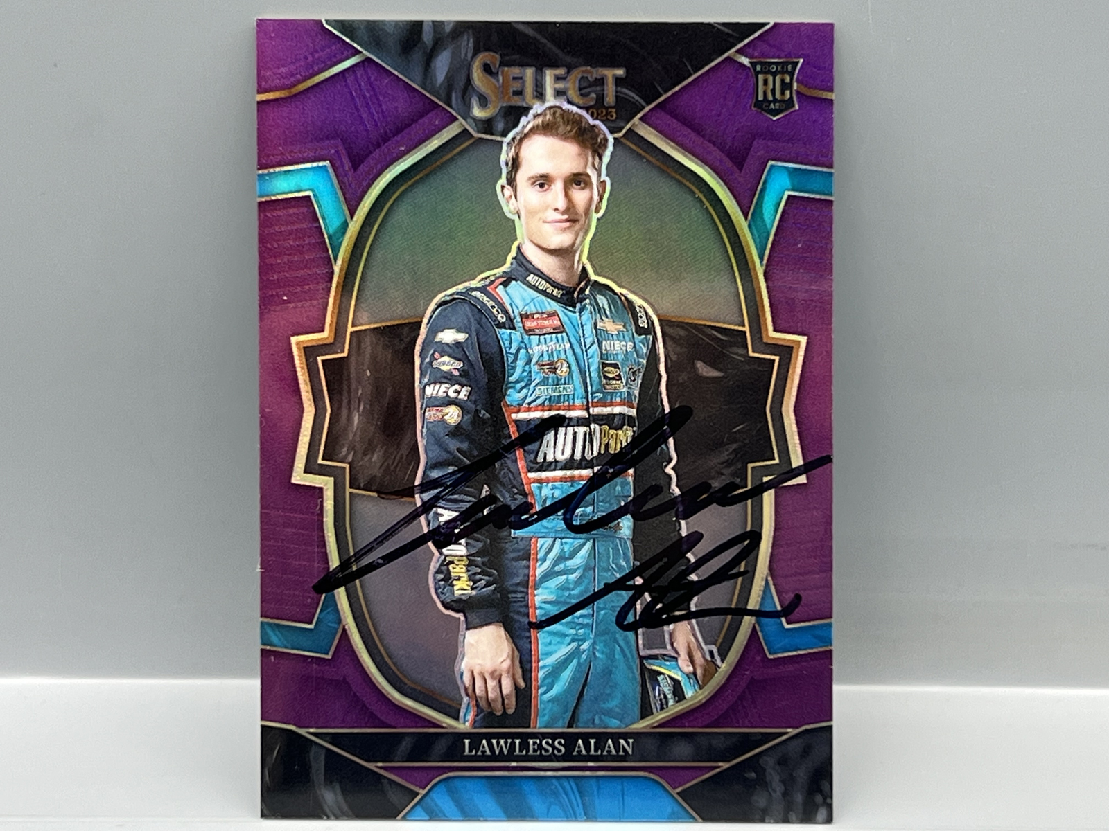 2023 Panini Chronicles Select Racing Lawless Alan Purple RC #/25 - In Person Auto - No COA