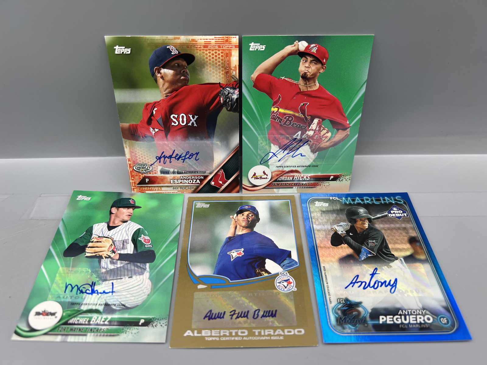 (5) Topps Minor League Baseball Pack Pulled Serial Numbered Auto Cards