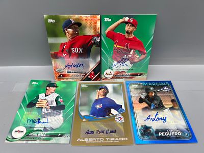 (5) Topps Minor League Baseball Pack Pulled Serial Numbered Auto Cards