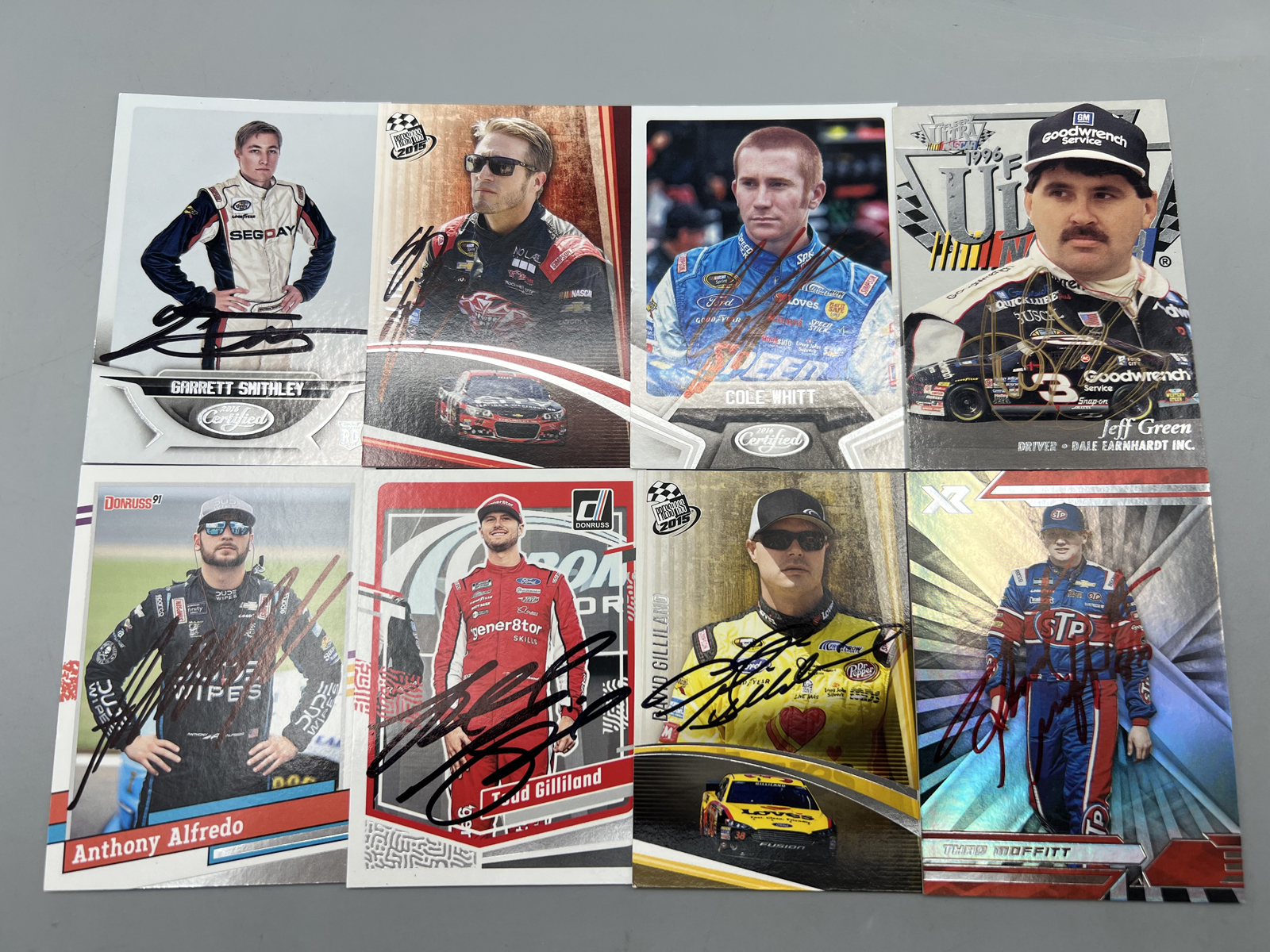 (8) Nascar Racing In Person Auto Cards - No COAs - Jeff Green, JJ Yeley