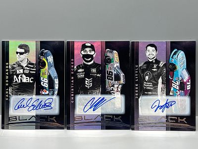 (3) 2021 Panini Chronicles Black Racing Pack Pulled Autos - Carl Edwards, Christian Eckes, & 