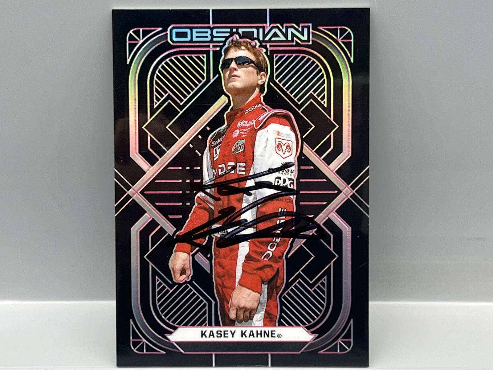 2022 Panini Chronicles Obsidian Racing Kasey KahnePin #/25 - In Person Auto - No COA