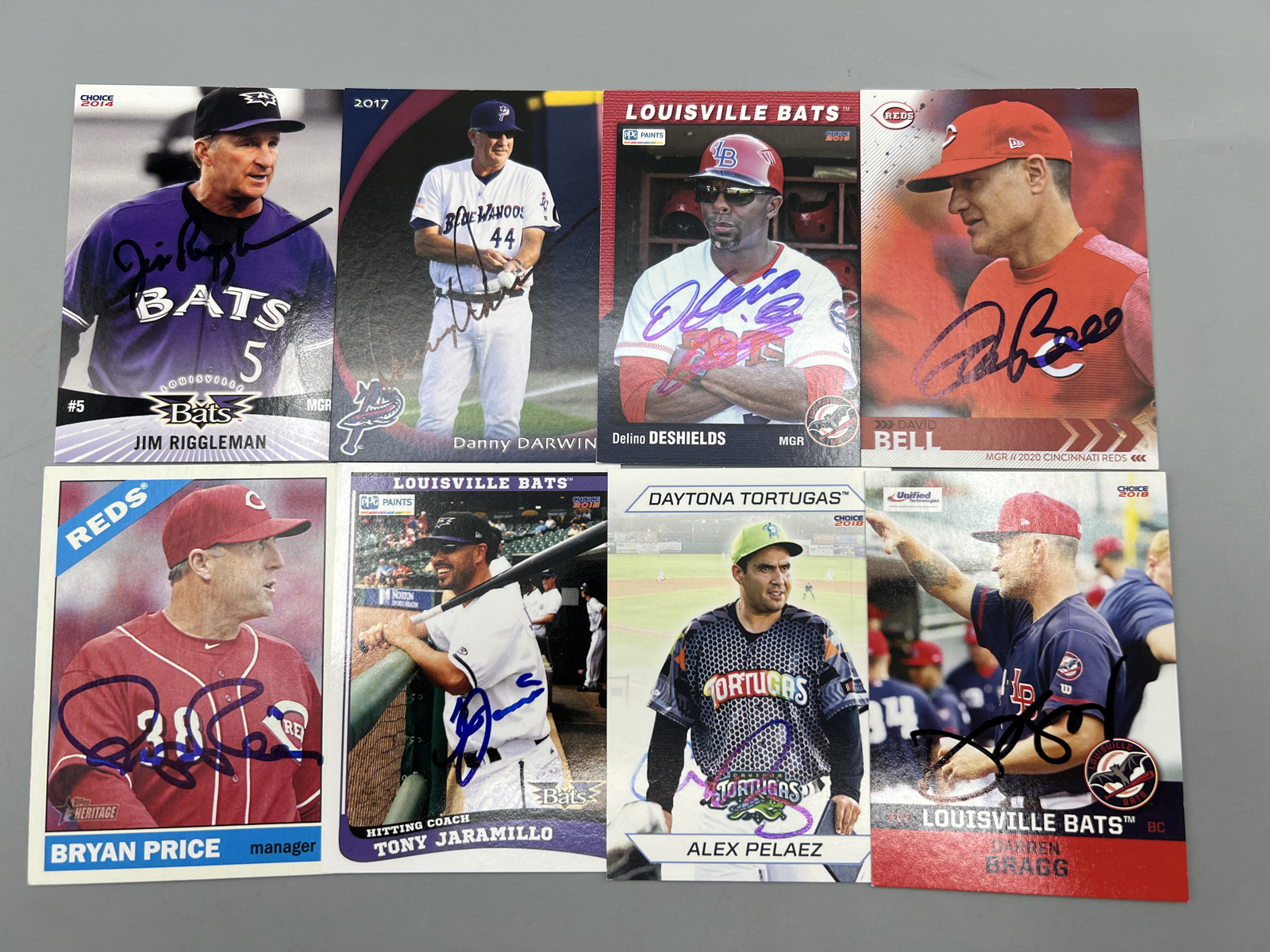 (8) Baseball Managers In Person Auto Cards - No COAs