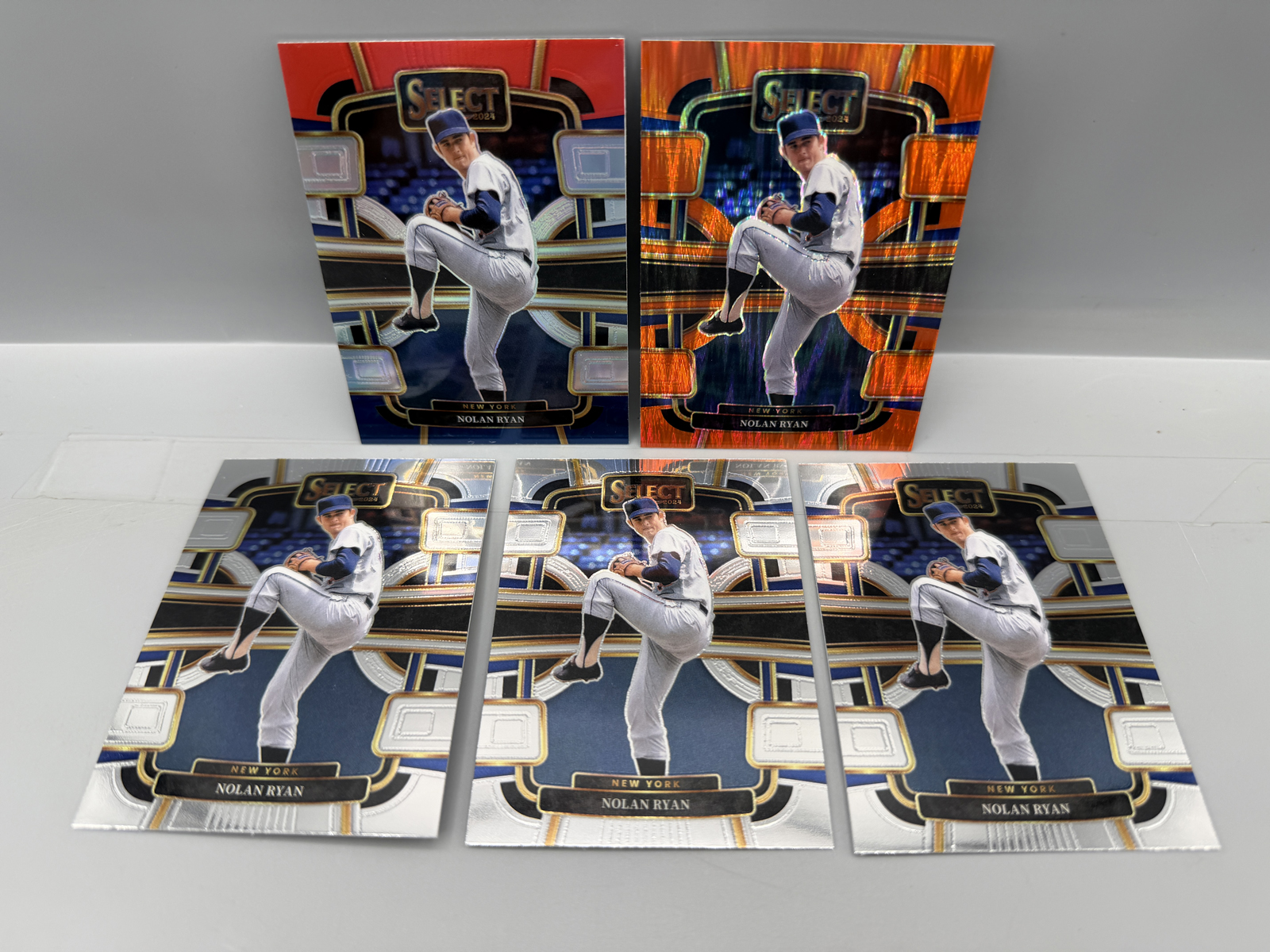 2024 Panini Select Nolan Ryan Lot of 5 - Red & Blue Prizm & Orange Flash Prizm