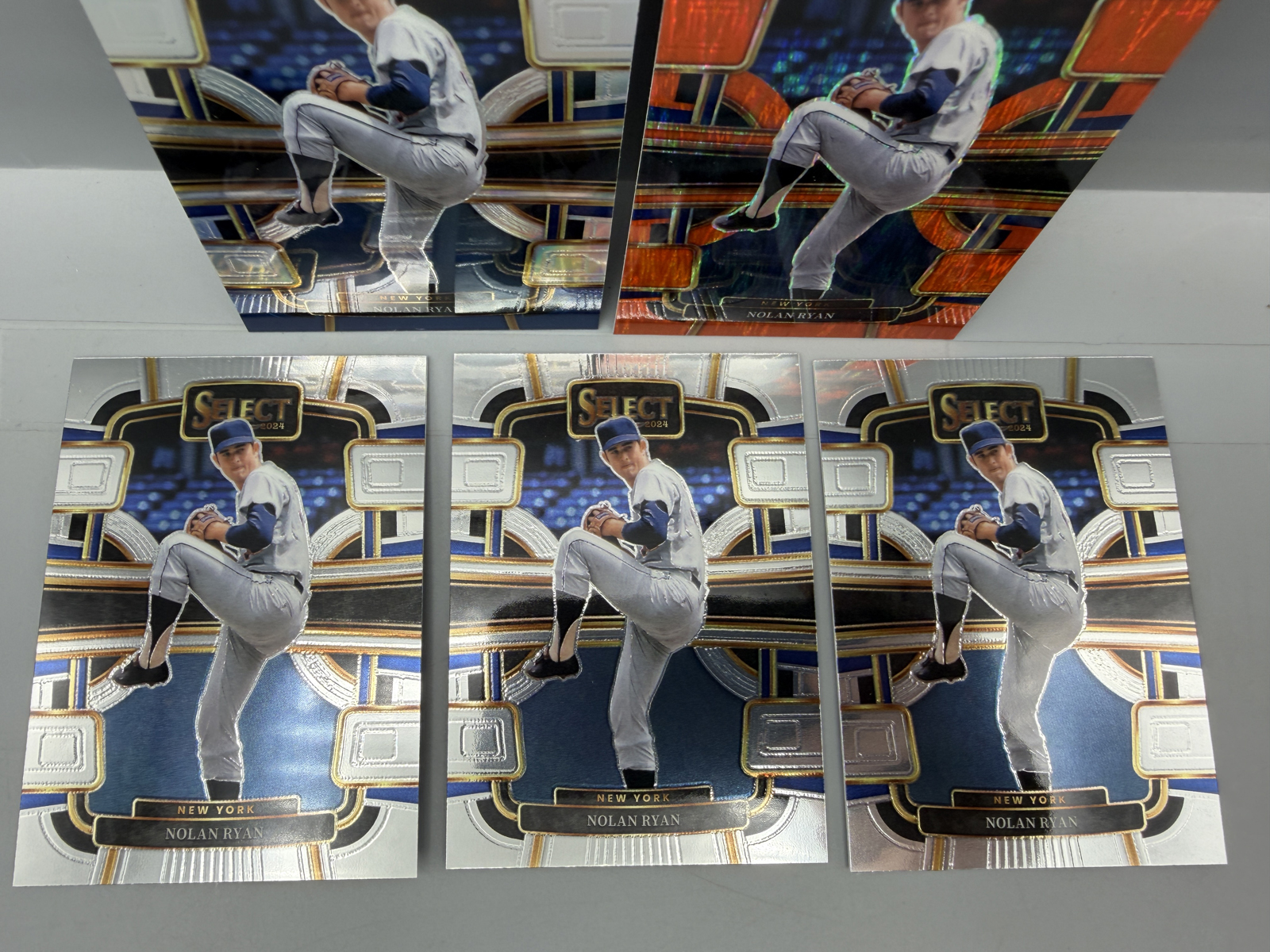2024 Panini Select Nolan Ryan Lot of 5 - Red & Blue Prizm & Orange Flash Prizm