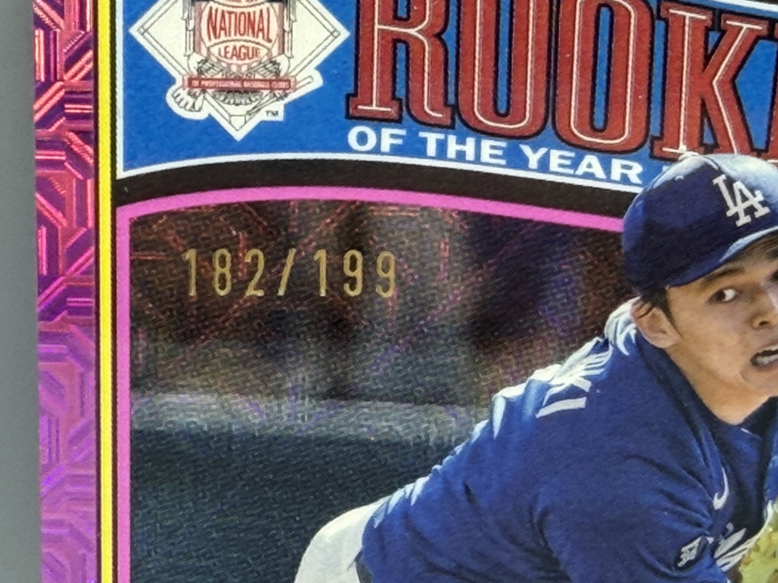 Roki Sasaki RC Lot of 2 - 2025 Bowman Chrome ROY Favorites #10 Pink Mojo Die Cut Refractor #/199 & Non-Die Cut Refractor