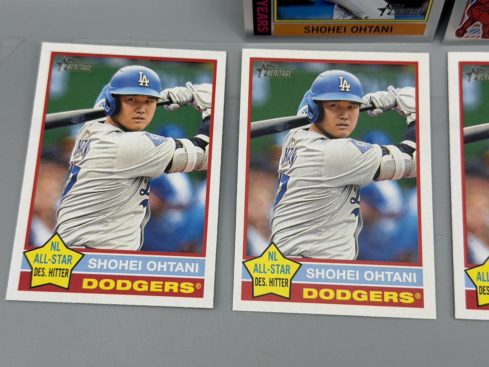 2025 Topps Heritage Shohei Ohtani Lot of 6 - Through the Years Holo Parallel Insert, 1976 Redefined Holo Parallel Insert, 4 Base Cards