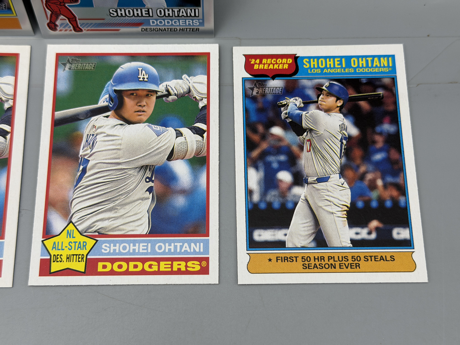 2025 Topps Heritage Shohei Ohtani Lot of 6 - Through the Years Holo Parallel Insert, 1976 Redefined Holo Parallel Insert, 4 Base Cards