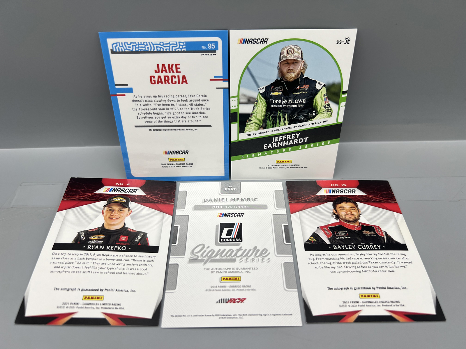 (5) Nascar Racing Pack Pulled Auto Cards - Jeffrey Earnhardt