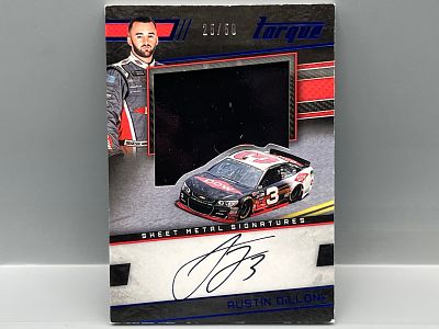 2017 Panini Torque Racing Austin Dillon Sheet Metal Signatures Race Used Patch Auto #/50