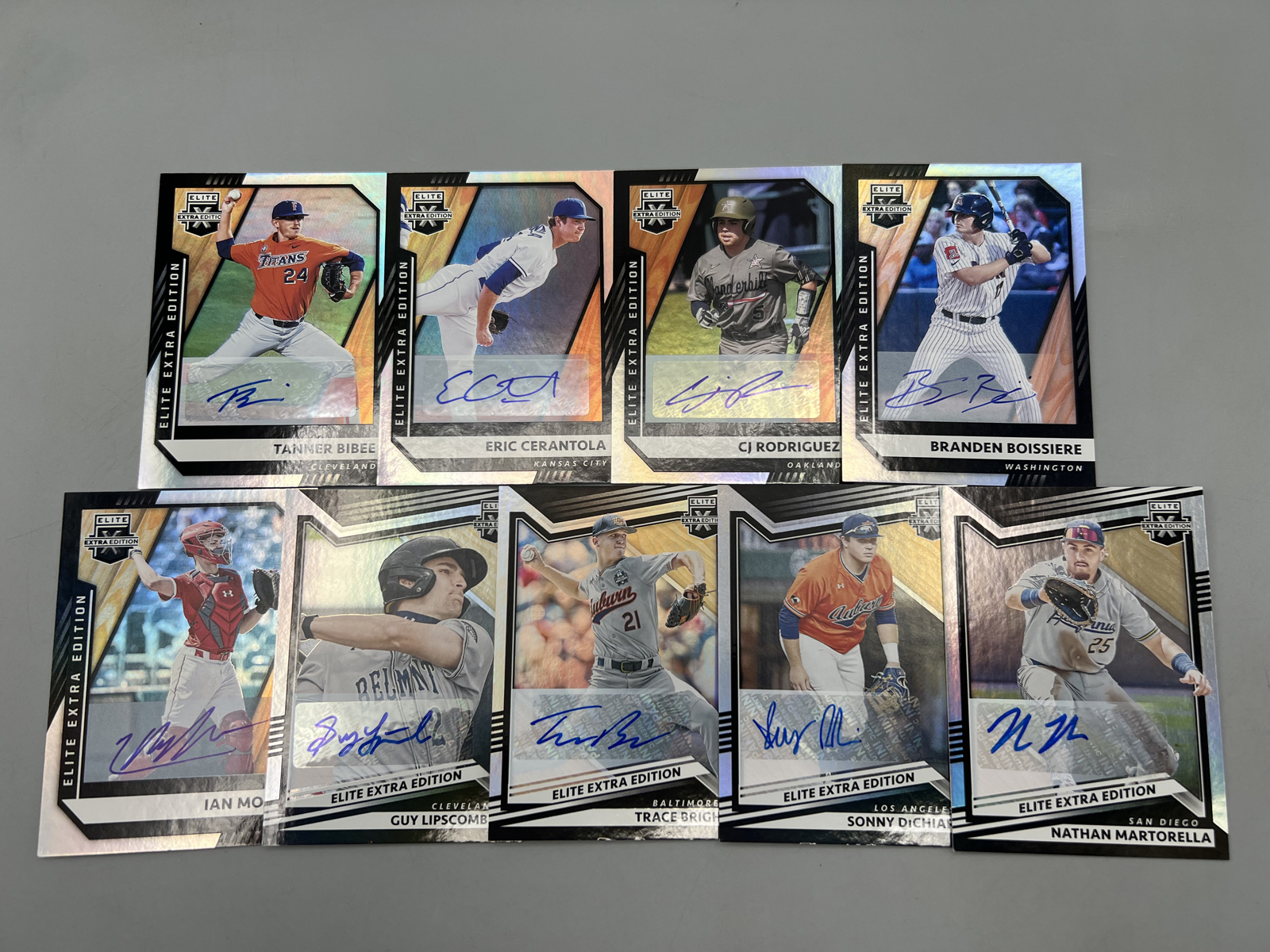 (9) 2021 & 2022 Panini Elite Extra Edition Baseball Pack Pulled Autos - RCs/Prospects