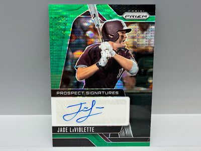 2025 Prizm Jace LaViolette Green Pulsar Prizm Refractor Auto RC Prospect Signatures #20/25
