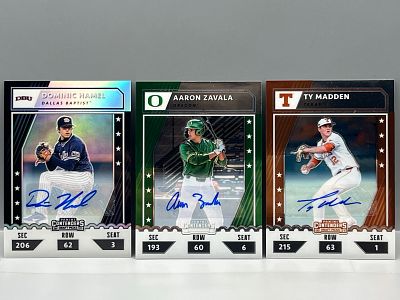 (3) 2021 Panini Elite Extra Edition Baseball Pack Pulled Serial Numbered Autos - Dominic Hamel 