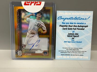 2025 Topps Jackson Jobe Real One Autograph Gold Foil Parallel RC Auto #44/50 - Sealed from 
