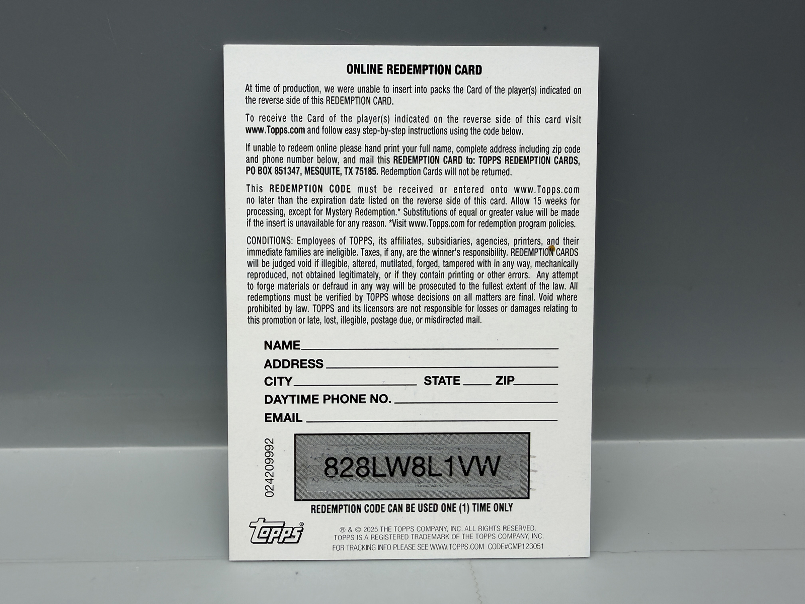 2025 Topps Jackson Jobe Real One Autograph Gold Foil Parallel RC Auto #44/50 - Sealed from Topps and with original used redemption card